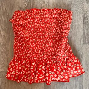 Strapless Floral Top